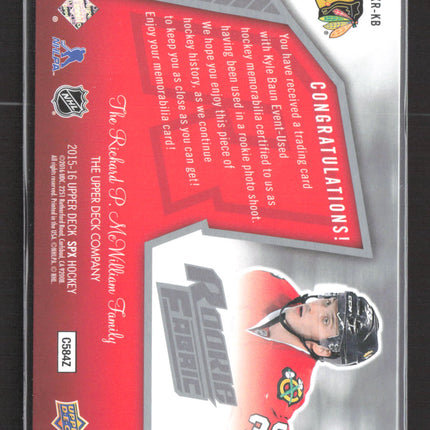 2016 Upper Deck SPx Rookie Fabric Kyle Baun #SPXR-KB Jersey Rookie Fabric