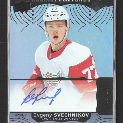 2018 Upper Deck Trilogy Rookie Premieres Evgeny Svechnikov #109 Level Auto /19