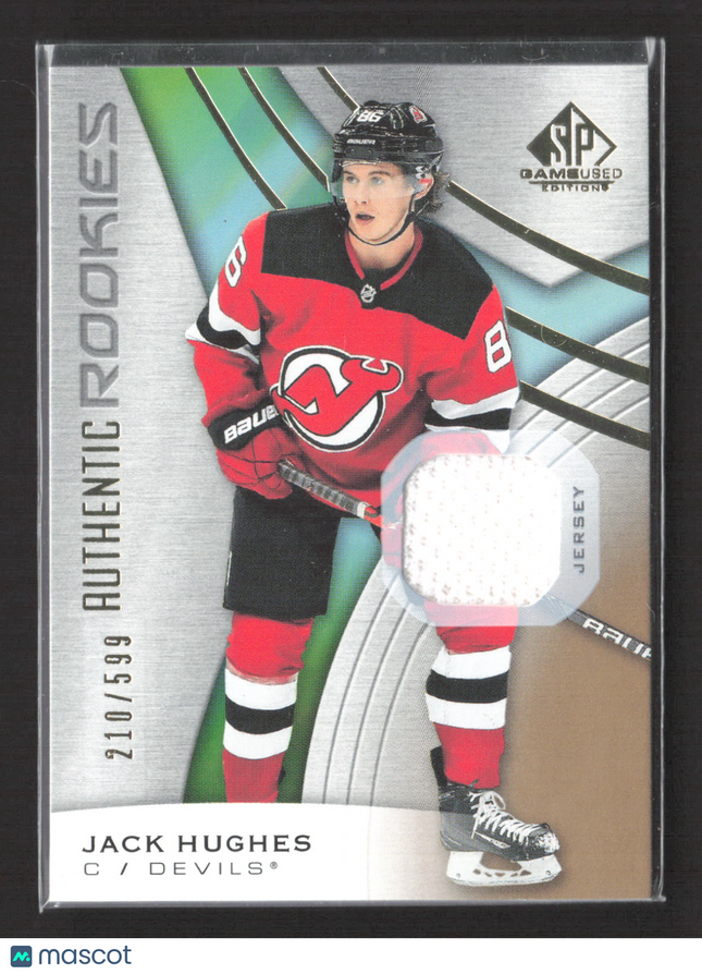 2020 Upper Deck SP Game Used Hockey Jack Hughes #200 210/599 Jersey