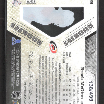 2014 Upper Deck SPx Brock McGinn #165 138/499 Auto Jersey