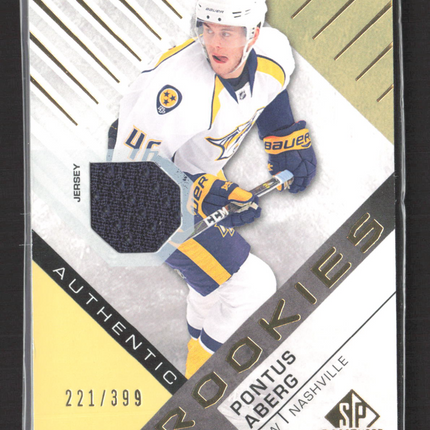 2017 UD SP Game Used Hockey Pontus Aberg #145 Authentic Rookies Jersey 221/399