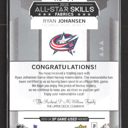 2016 Upper Deck SP Game Used All-Star Skills Fabrics Ryan Johansen #AS-44 Jersey