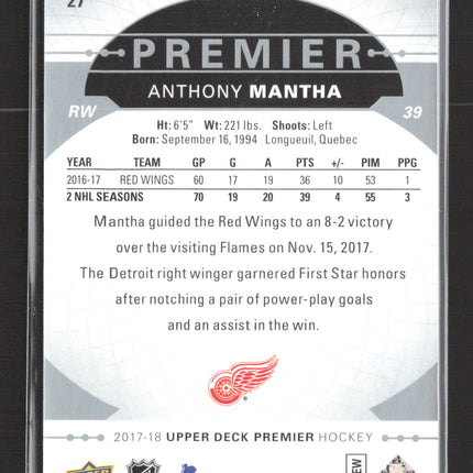 2018 Upper Deck Premier Anthony Mantha #27 043/249