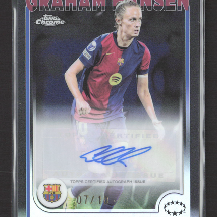2025 Topps Chrome UEFA Caroline Graham Hansen #AV-CGH Black FOil Auto 07/10