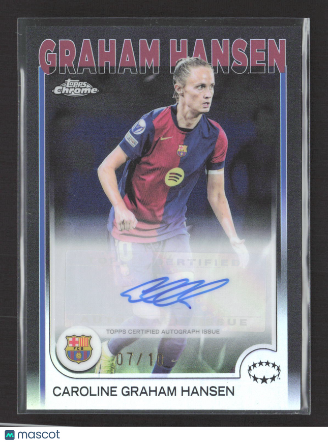 2025 Topps Chrome UEFA Caroline Graham Hansen #AV-CGH Black FOil Auto 07/10