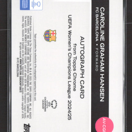 2025 Topps Chrome UEFA Caroline Graham Hansen #AV-CGH Black FOil Auto 07/10