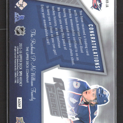 2015 Upper Deck SPx Rookie Fabric Josh Anderson #SPXR-JA Jersey Patch