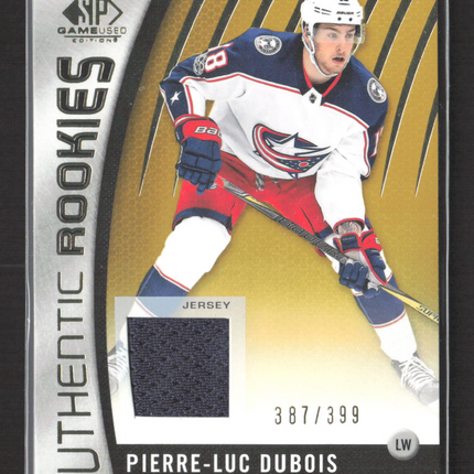 2018 UD SP Game Used Authentic Rookies Pierre-Luc Dubois #150 387/399 Jersey