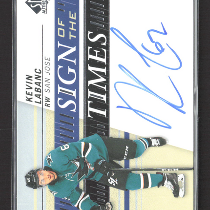 2020 Upper Deck SP Authentic Sign of the Times Kevin Labanc #SOTT-KL Auto