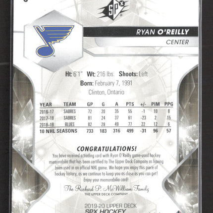 2020 Upper Deck SPx Hockey Ryan O'Reilly #8 Game-used Jersey /199