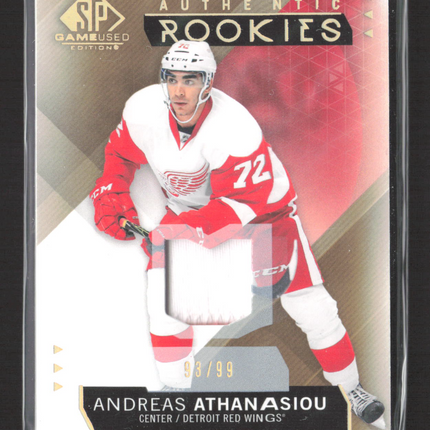 2016 UD SP Game Used Authentic Rookies Andreas Athanasiou #106 93/99 Jersey