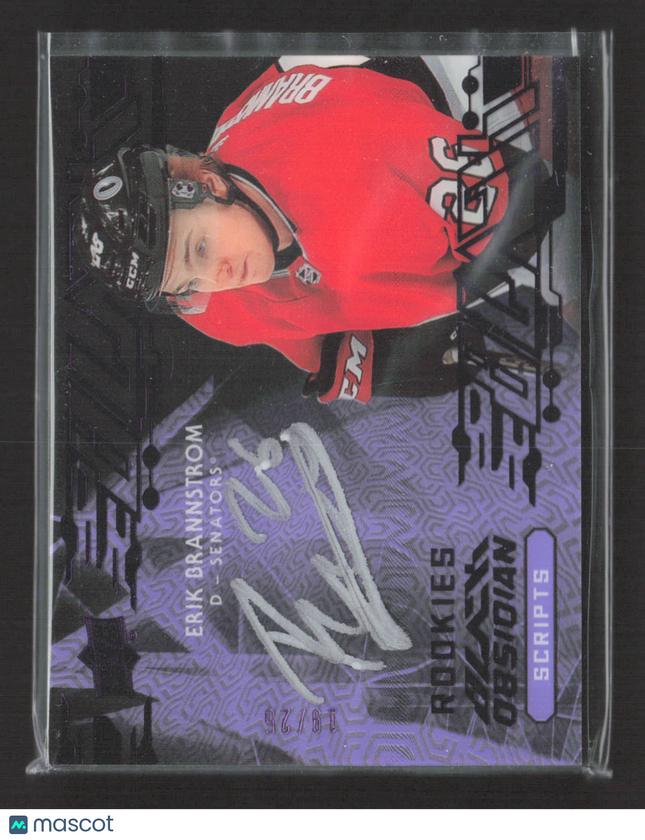 2020 Upper Deck Black Obsidian Scripts Erik Brannstrom #OS-EB Purple Auto /25