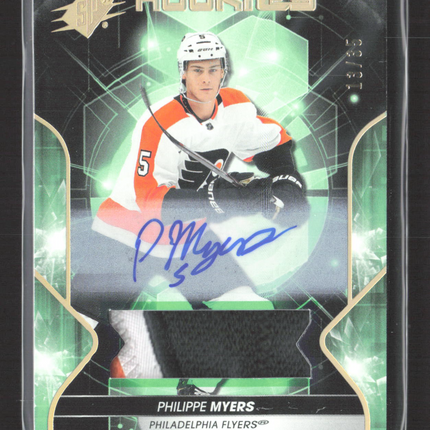2020 Upper Deck SPx Hockey Philippe Myers #61 Patch 13/85 Auto