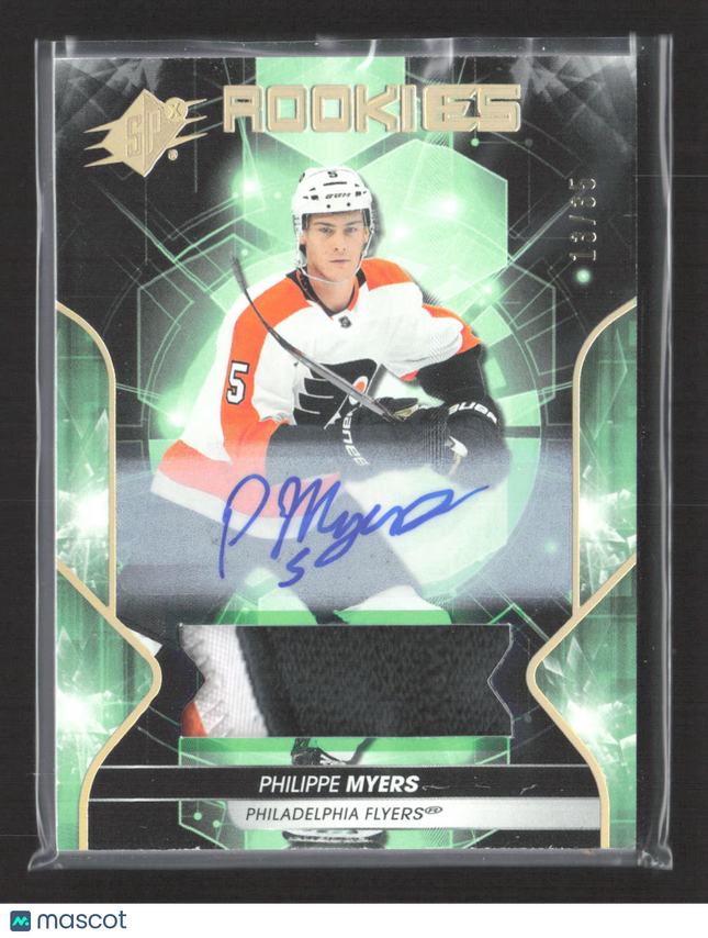 2020 Upper Deck SPx Hockey Philippe Myers #61 Patch 13/85 Auto