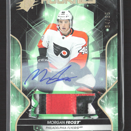 2020 Upper Deck SPx Hockey Morgan Frost #54 Green Patch 04/35 Auto