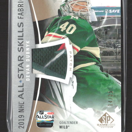 2019 UD SP Game Used NHL All-Star Skills Fabrics Devan Dubnyk #AS-DU Patch 14/35