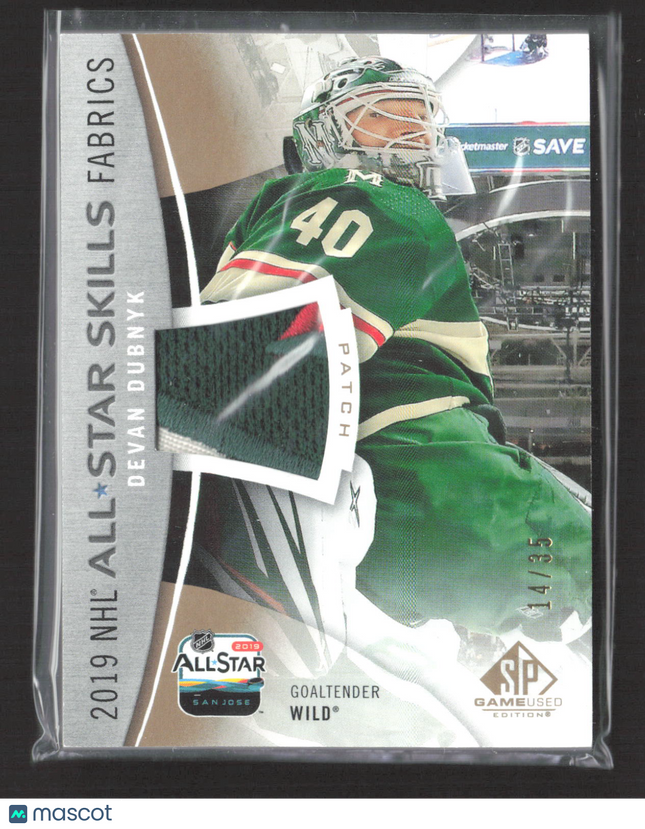 2019 UD SP Game Used NHL All-Star Skills Fabrics Devan Dubnyk #AS-DU Patch 14/35