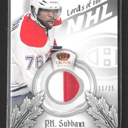 2014 Panini Crown Royale Lords of the NHL P.K. Subban #L-PKS Prime 11/25 Patch