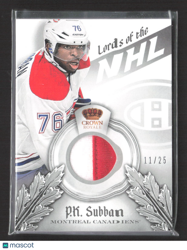 2014 Panini Crown Royale Lords of the NHL P.K. Subban #L-PKS Prime 11/25 Patch