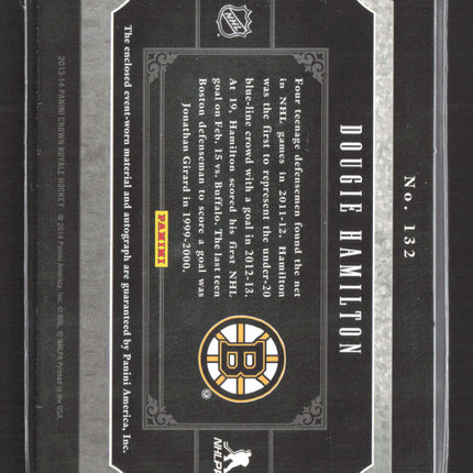 2013 Panini Crown Royale Silhouette Dougie Hamilton #132 Patch 12/99 Auto