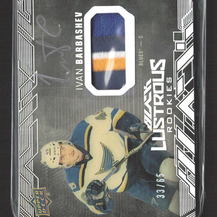2018 Upper Deck Black Lustrous Rookies Ivan Barbashev #LR-IB 33/65 Patch Auto