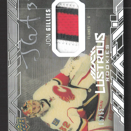 2018 Upper Deck Black Lustrous Rookies Jon Gillies #LR-JG Patch Auto /65