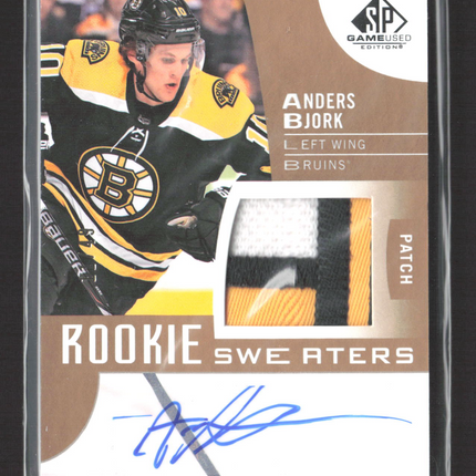 2017 Upper Deck SP Game Used Rookie Sweaters Anders Bjork #RS-AB Patch Auto /49