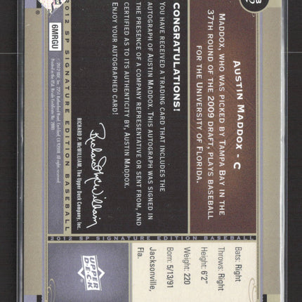 2012 Upper Deck SP Signature Edition Austin Maddox #TB-12 Auto