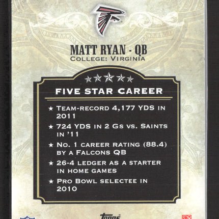 2012 Topps Five Star Matt Ryan #26 030/139