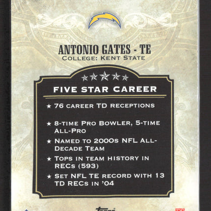 2012 Topps Five Star Antonio Gates #132 006/139