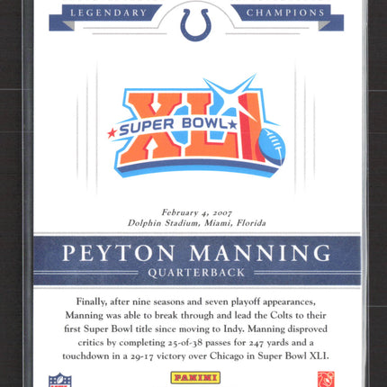 2012 Panini Contenders Legendary Champions Peyton Manning #5