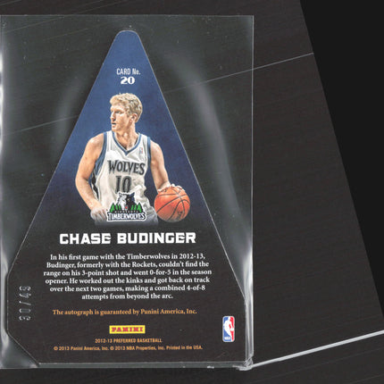 2013 Preferred Crown Royale Panini's Choice Award Chase Budinger #20 Auto /49