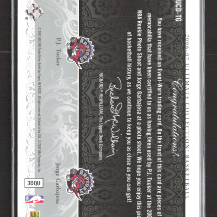 2007 Upper Deck Ultimate Jorge Garbajosa P.J. Tucker #UCD-TG Dual Jersey /75