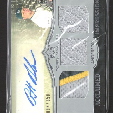 2011 Topps Marquee Acclaimed Impressions Brett Anderson #AIT-20 Patch Auto /350