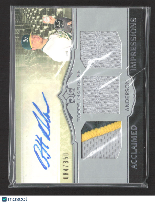 2011 Topps Marquee Acclaimed Impressions Brett Anderson #AIT-20 Patch Auto /350