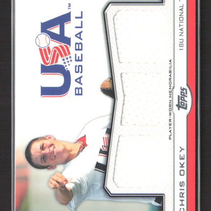 2011 Topps USA Baseball Chris Okey #TR-CO Jersey 043/240