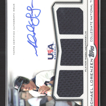 2011 Topps USA Baseball Collegiate Michael Lorenzen #ATR-ML Jersey Auto /214