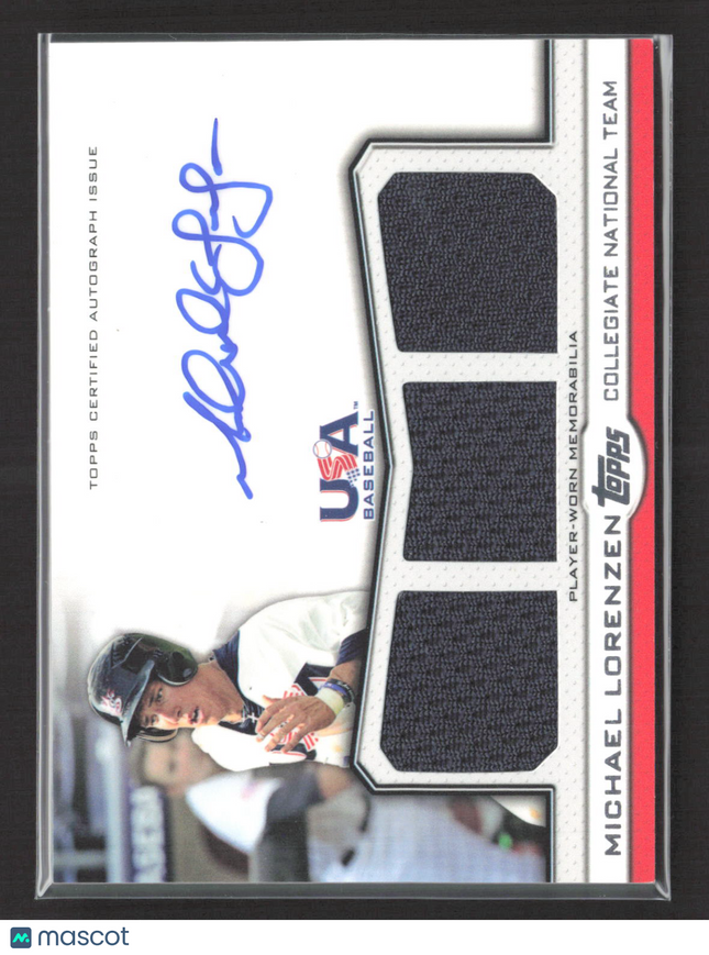 2011 Topps USA Baseball Collegiate Michael Lorenzen #ATR-ML Jersey Auto /214
