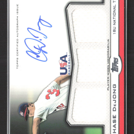 2011 Topps USA Baseball Chase DeJong #ATR-CD Jersey Auto 172/214