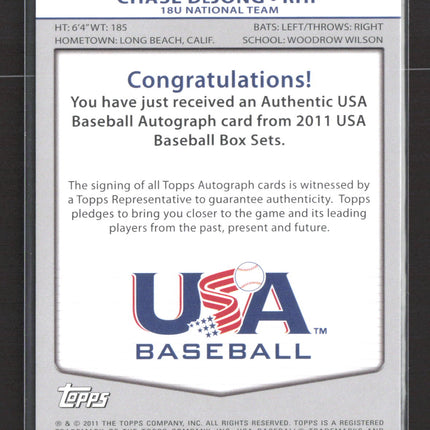 2011 Topps USA Baseball Chase DeJong #USA-A48 Auto
