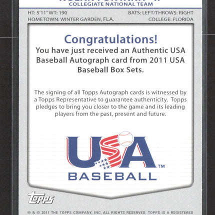 2011 Topps USA Baseball Nolan Fontana #USA-A6 Auto