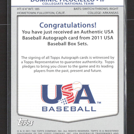 2011 Topps USA Baseball Dominic Ficociello #USA-A5 Auto