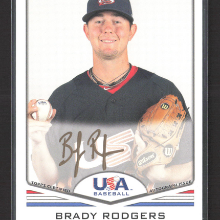 2011 Topps USA Baseball Brady Rodgers #USA-A19 18/25 Auto