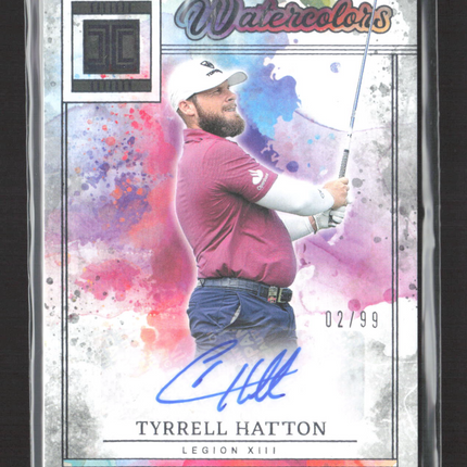 2025 Panini Impeccable LIV Golf Watercolors Tyrrell Hatton #WCS-TH 02/99 Auto