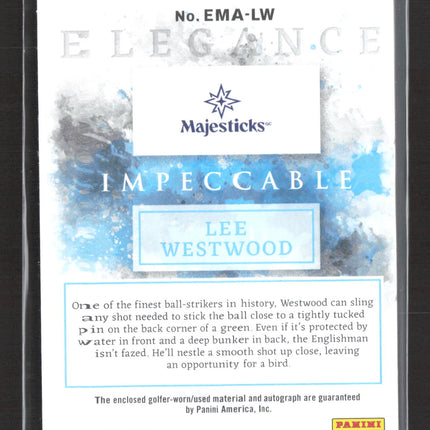 2023 Panini Impeccable Elegance Lee Westwood #EMA-LW Patch Auto /4