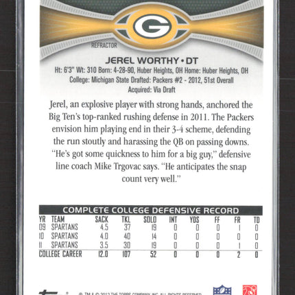 2012 Topps Chrome Jerel Worthy #BW-93 Blue Wave Refractor RC