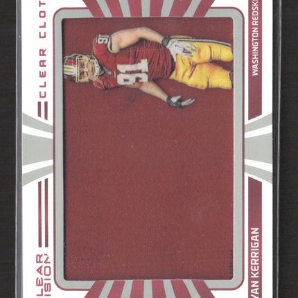 2016 Panini Clear Vision Clear Cloth Ryan Kerrigan #31 Clear Cloth 66/86 Jersey
