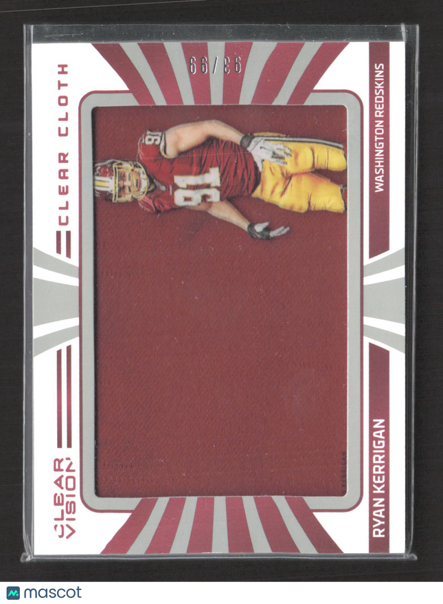 2016 Panini Clear Vision Clear Cloth Ryan Kerrigan #31 Clear Cloth 66/86 Jersey