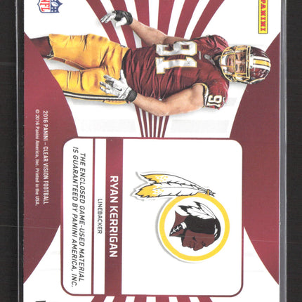 2016 Panini Clear Vision Clear Cloth Ryan Kerrigan #31 Clear Cloth 66/86 Jersey
