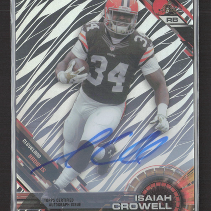 2015 Topps High Tek Football Isaiah Crowell #65 Zebra Auto